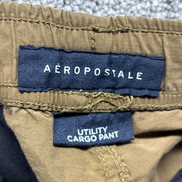 Aeropostale Utility Cargo Pants 8459 Mens LARGE Brown Relaxed Fit Drawstring EUC - Picture 13 of 14